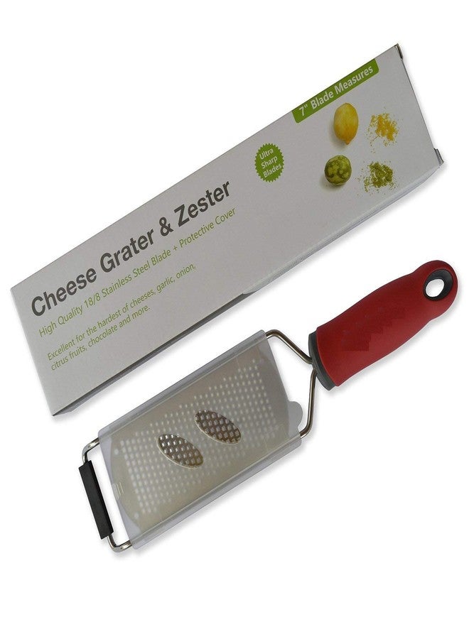 we3 Cheese Grater - Lemon Zester Grater - Stainless Steel Hand Grater for Kitchen - Easy for Parmesan Citrus Ginger Cheese Chocolate Lemon - Red - Image 3